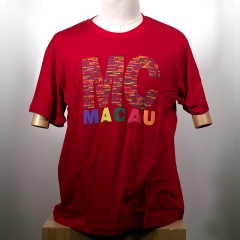 【買1送1】名彩男女同款MC MACAU純棉T恤（紅色）