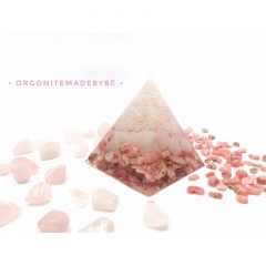 Orgonite 能量塔 — 白水晶柱、粉水晶、紅紋石