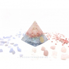 Orgonite 能量塔 — 白水晶、粉水晶、海藍寶、藍紋瑪...