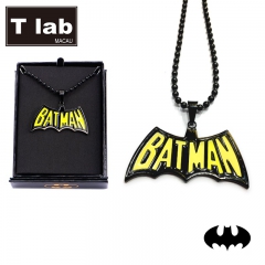DC蝙蝠俠黃色標誌不銹鋼吊墜項鏈