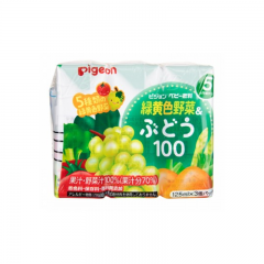 Pigeon貝親5種綠黃色蔬果飲料(蘋果/提子汁)125ml...