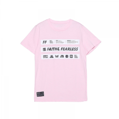 FAITH & FEARLESS 絲印T恤（粉紅色）